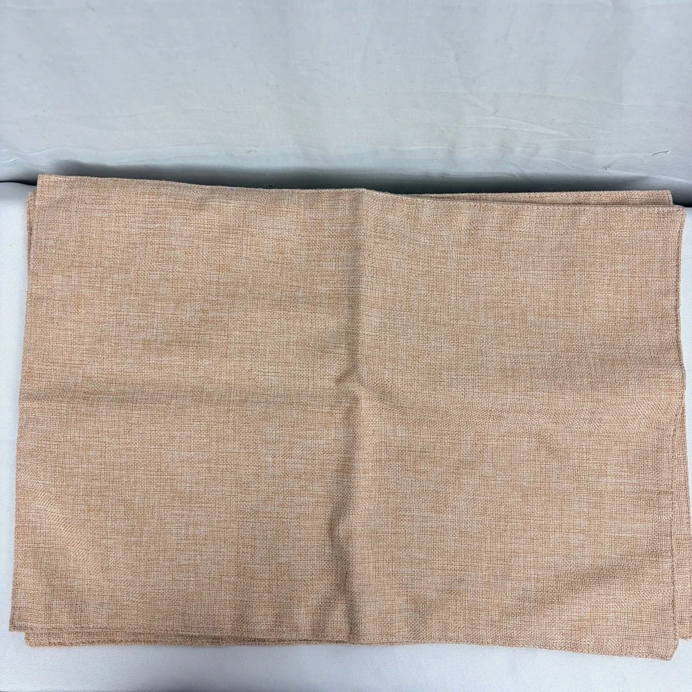 Set of 4 Woven Textured Placemats Terracotta Peach Rectangular Dining Table Mats